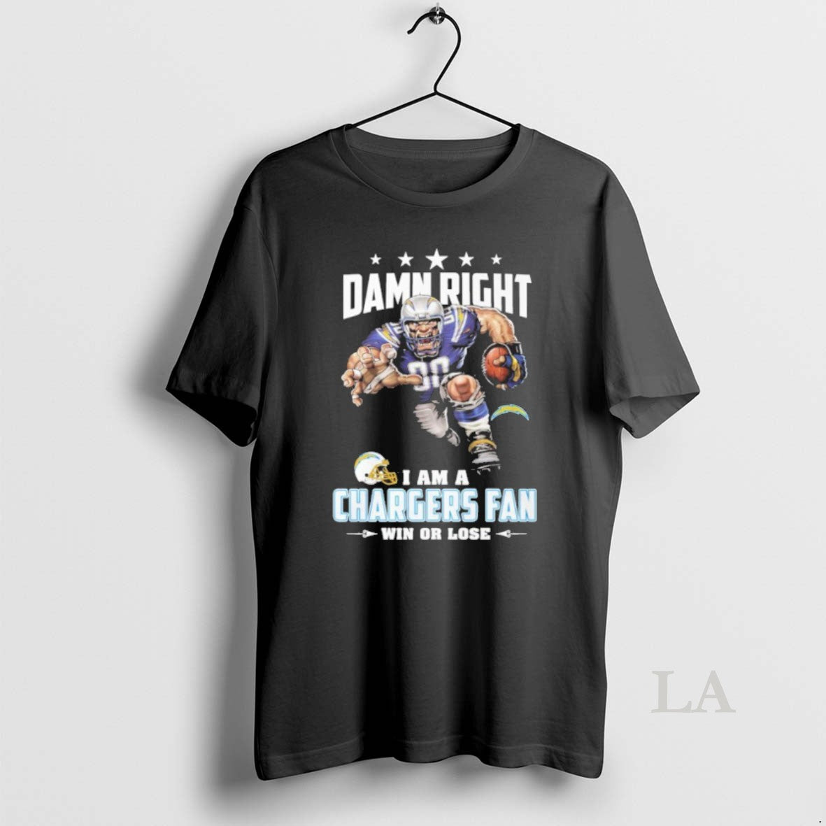 Original Mascot Damn Right I Am A Chargers Fan Win Or Lose T-Shirts, Hoodie, Sweatshirt | AU01DripNestTees.com
