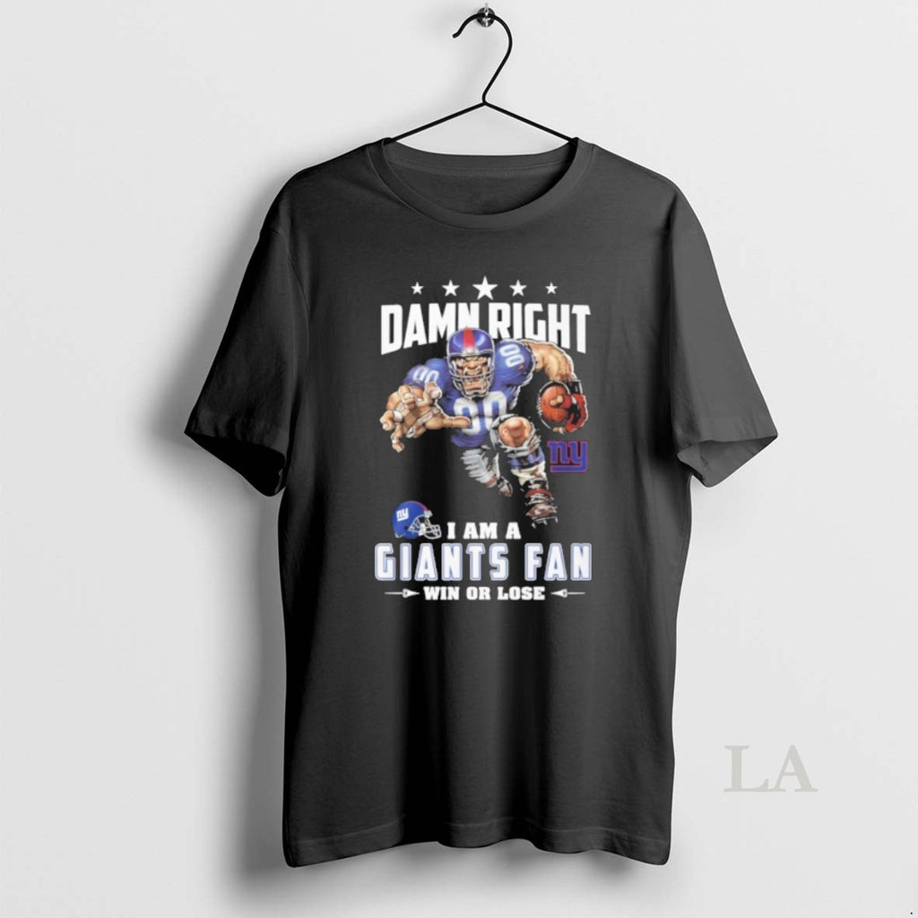 Original Mascot Damn Right I Am A Giants Fan Win Or Lose T-Shirts, Hoodie, Sweatshirt | AU01DripNestTees.com