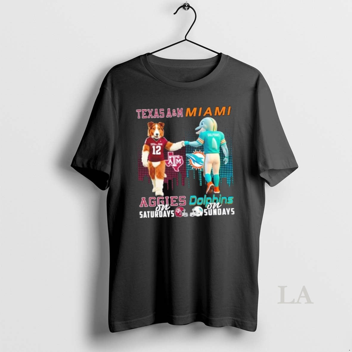 Original Mascots Texas Am Aggies On Saturdays X Miami Dolphins On Sundays Skyline T-Shirts, Hoodie, Sweatshirt