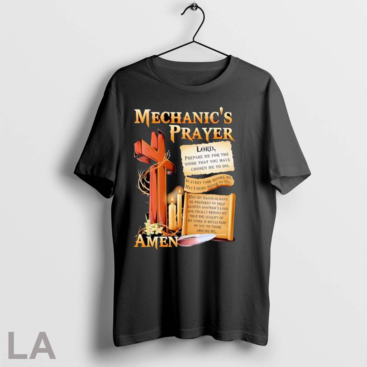 Original Mechanics Prayer With Cross And Candles