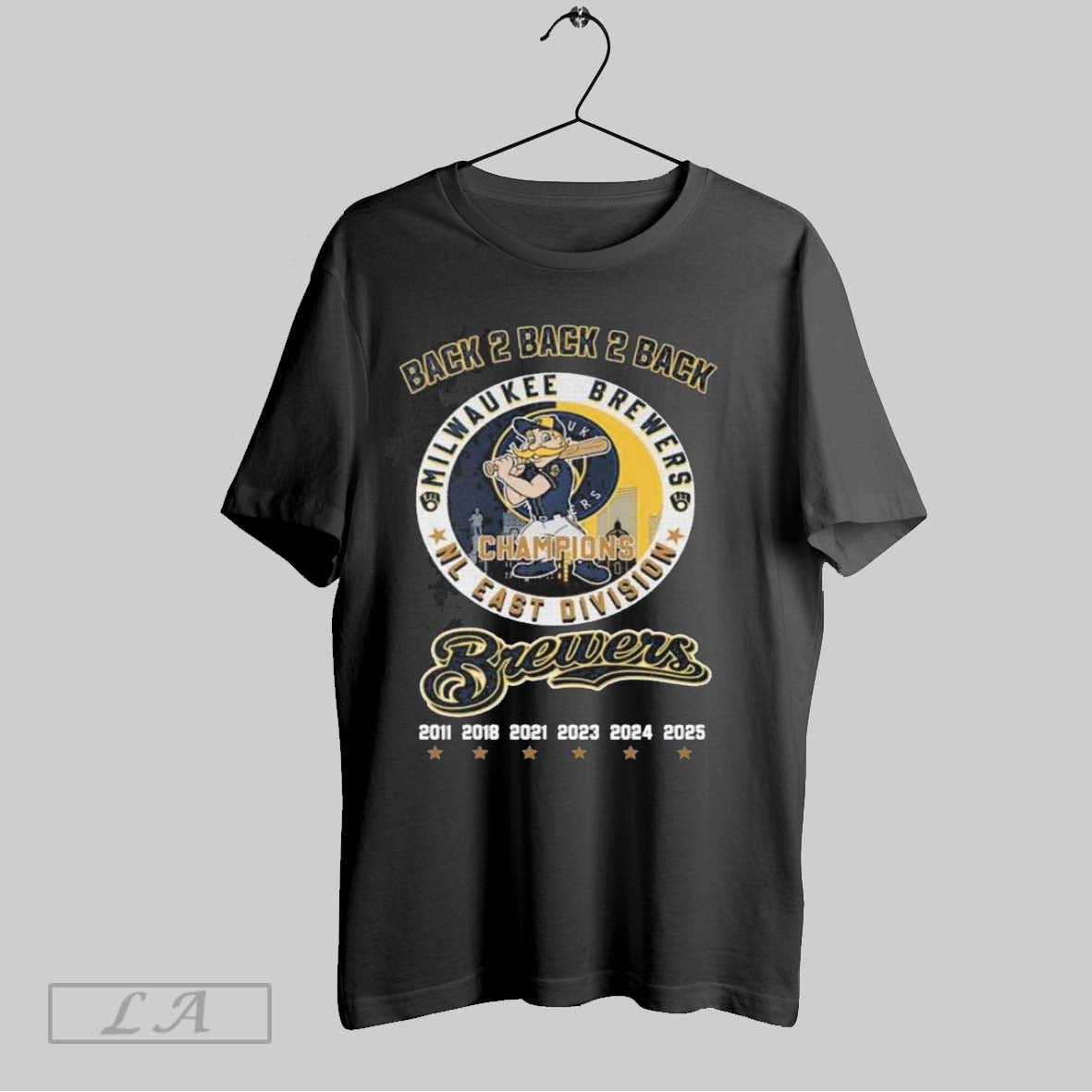 Original Milwaukee Brewers Back 2 Back 2 Back Nl Central Central Division Champions 2011 2018