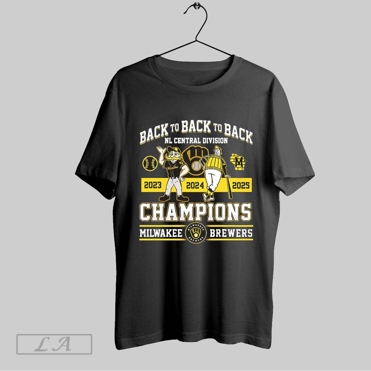 Original Milwaukee Brewers Back To Back To Back Nl Central Division Champions 2023 2025 Mascot