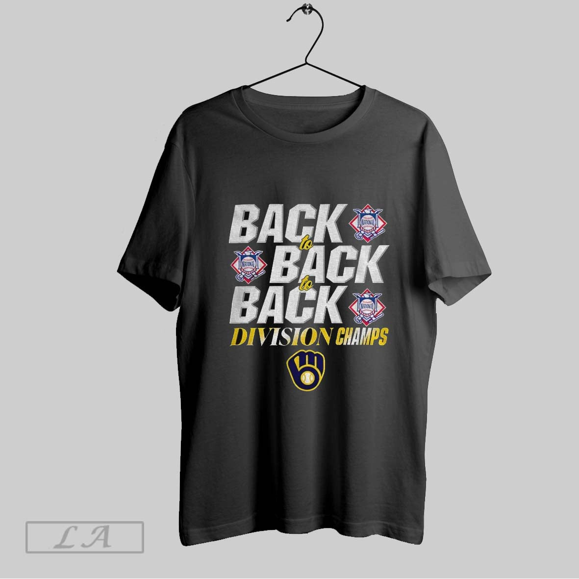 Original Milwaukee Brewers Back To Back To Back Division Champs Mlb Baseball 2025 Logo