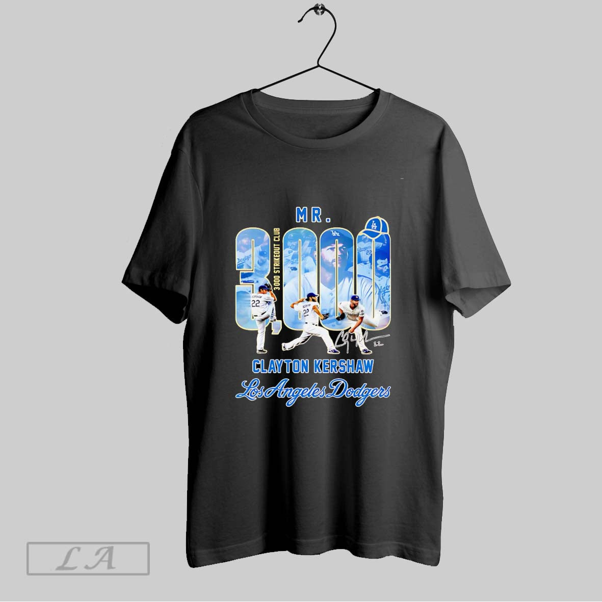 Original Mr 3000 Strikeout Club Clayton Kershaw Los Angeles Dodgers
