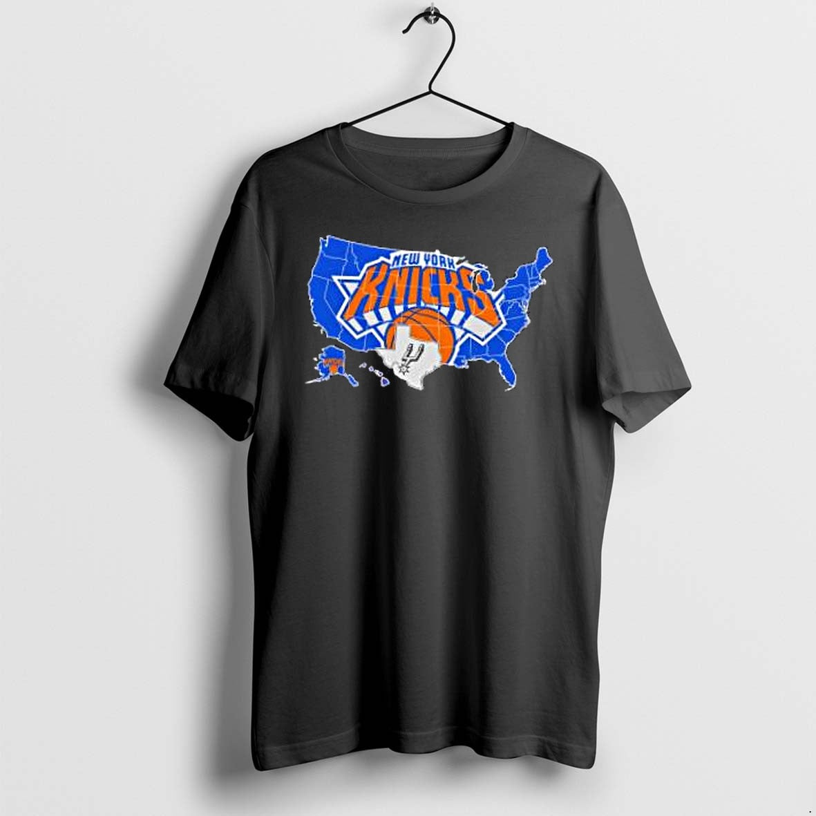 Original New York Knicks And San Antonio Spurs Map Tshirts Jpg