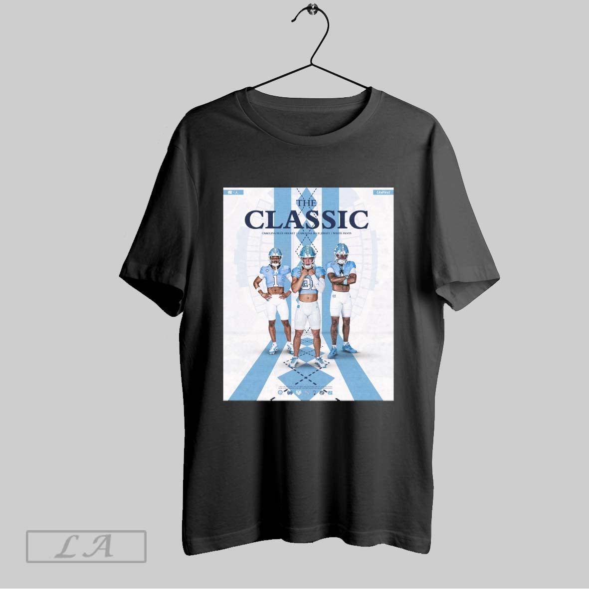 Original North Carolina Tar Heels The Classic Carolina Blue Helmet Carolina Blue Jersey White Pants