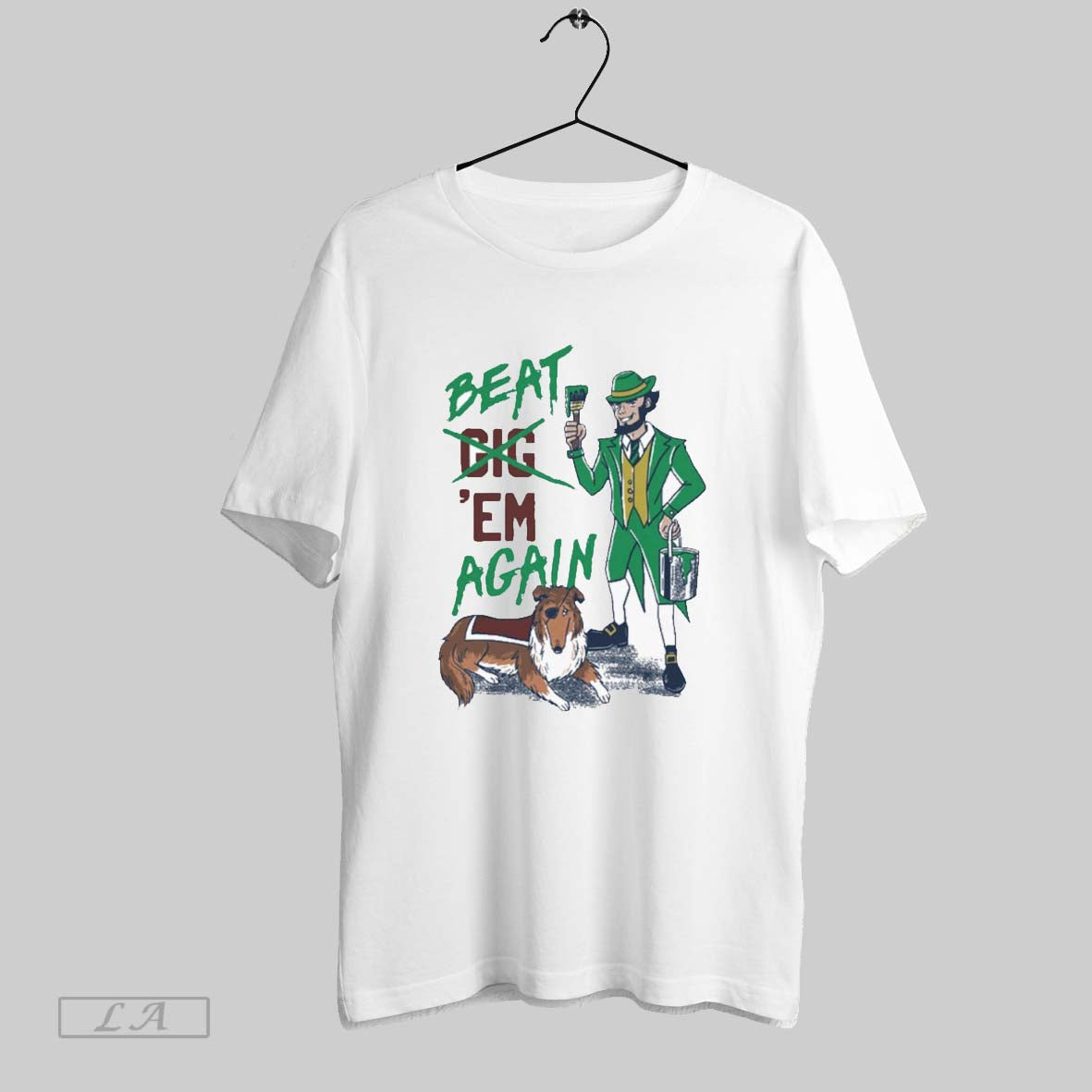 Original Notre Dame Fighting Irish Vs Texas Am Aggies Beat Em Again Mascots