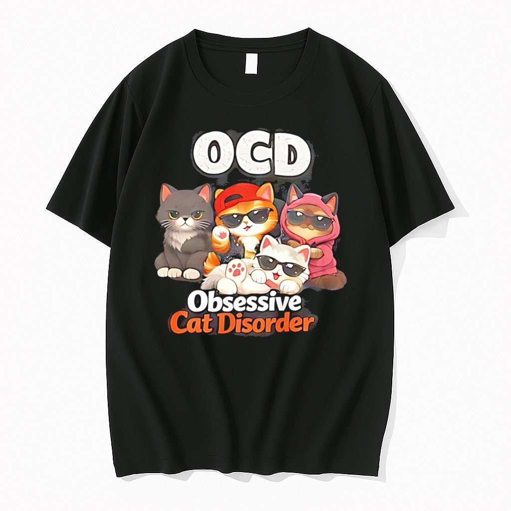 Original Ocd Obsessive Cat Disorder Illustration Tee Tshirts Jpg