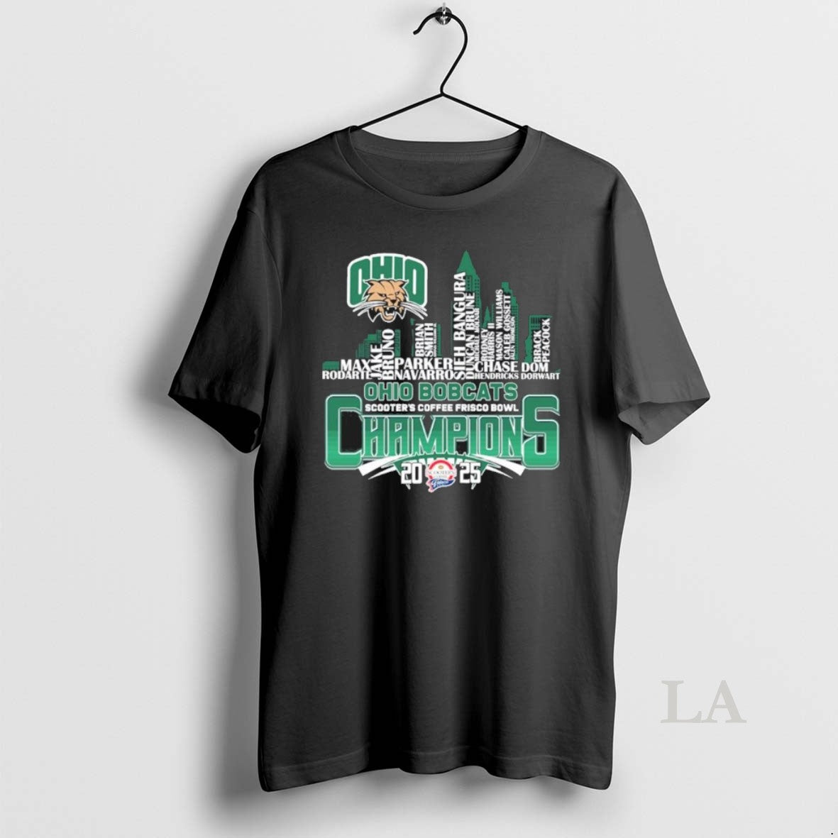 Original Ohio Bobcats Skyline Player Name 2025 Frisco Bowl Champions T-Shirts, Hoodie, Sweatshirt | AU01DripNestTees.com
