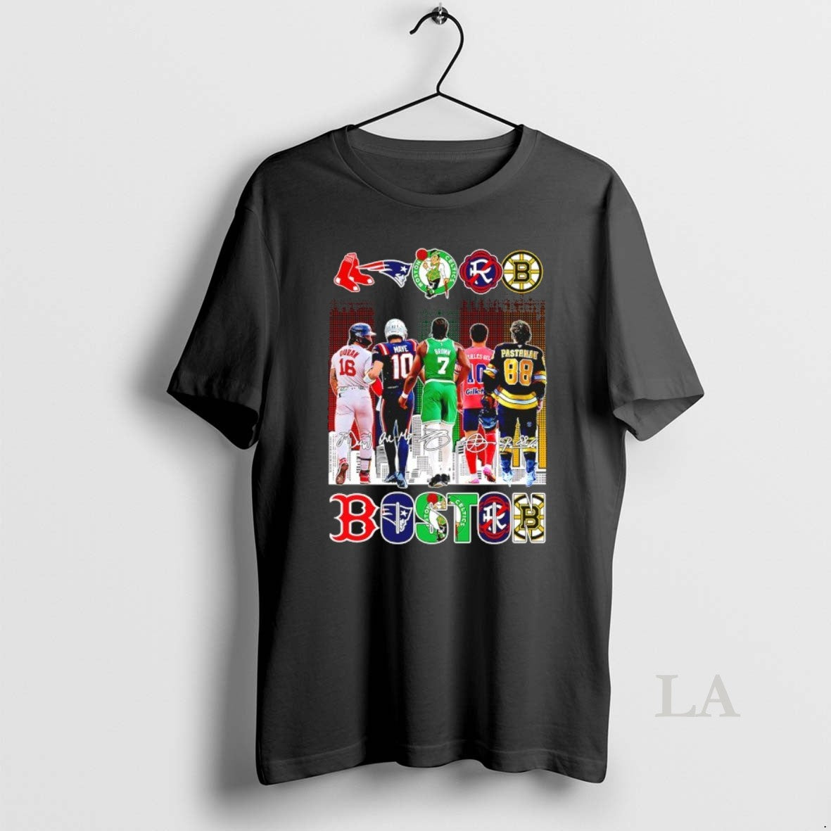 Original One City One Heart All Boston Team Skyline Signatures T-Shirts, Hoodie, Sweatshirt | AU01DripNestTees.com