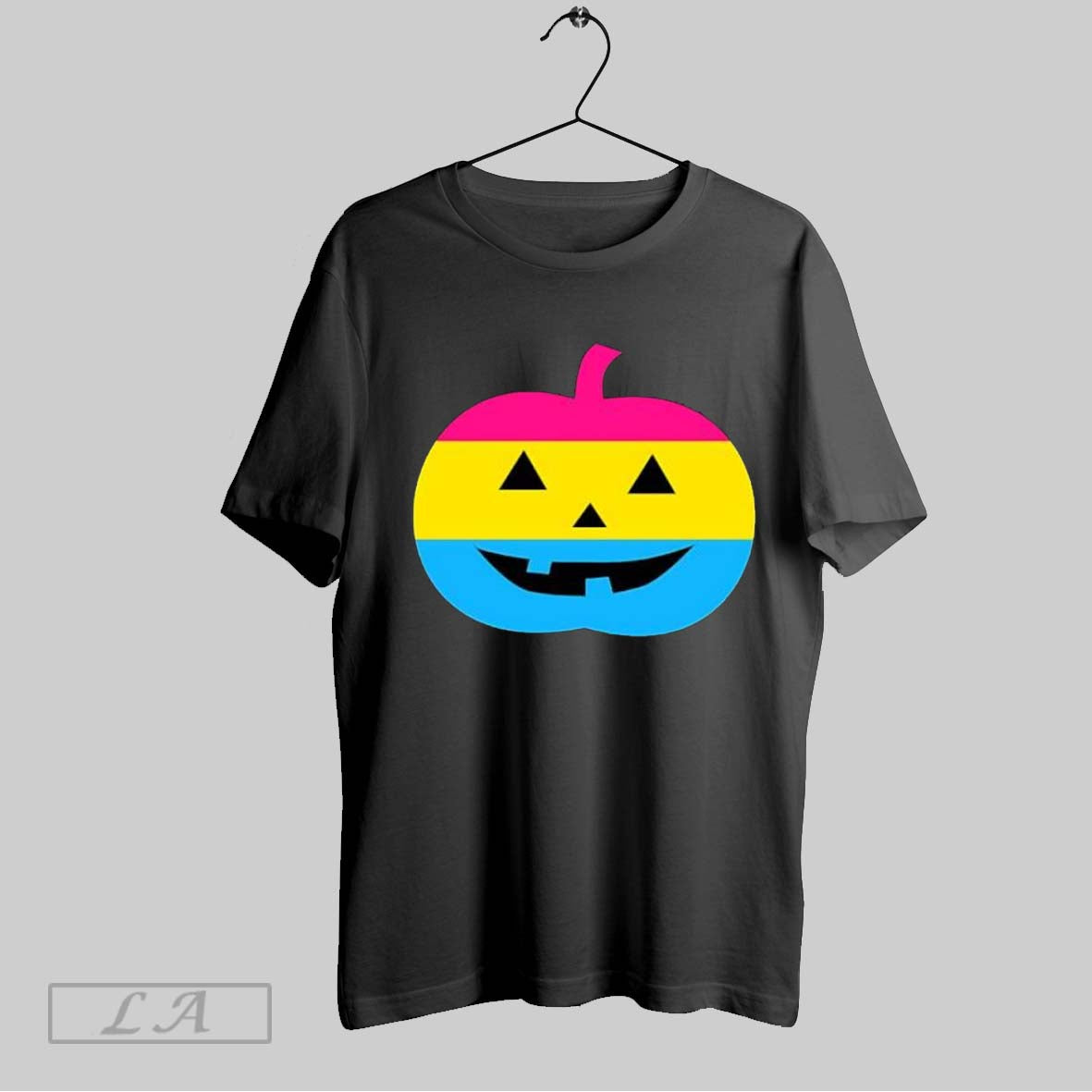 Original Pansexual Pride Flag Pumpkin Face Jack O Lantern Halloween Pansexual