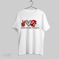 Original Peace Love Chiefs Football Fan Red And White Leopard Print Posters White