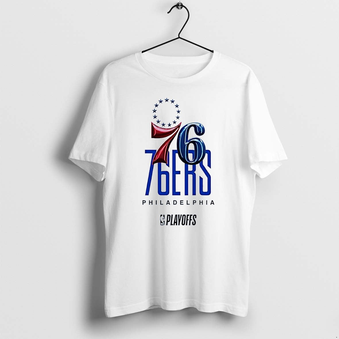 Original Philadelphia 76ers Nba Playoffs Team Logo White White Tshirts Jpg