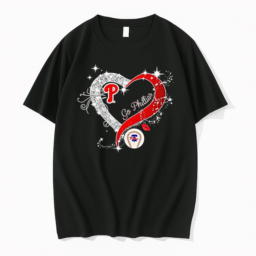 Original Philadelphia Phillies Go Phillies Heart Diamond Logo Tshirts Jpg
