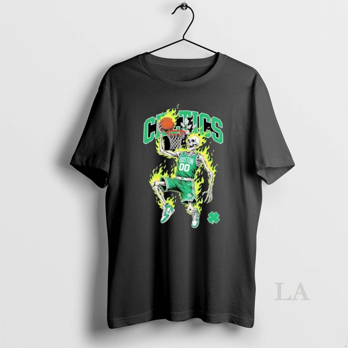Original Premium Boston Celtics Mens Basketball Skeleton Player Flames T-Shirts, Hoodie, Sweatshirt | AU01DripNestTees.com