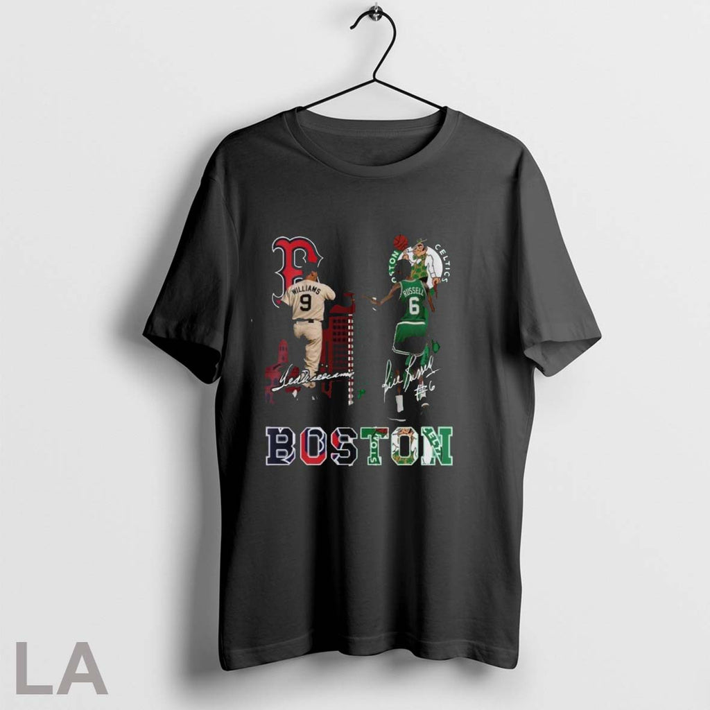 Original Red Sox Ted Williams And Celtics Bill Russell