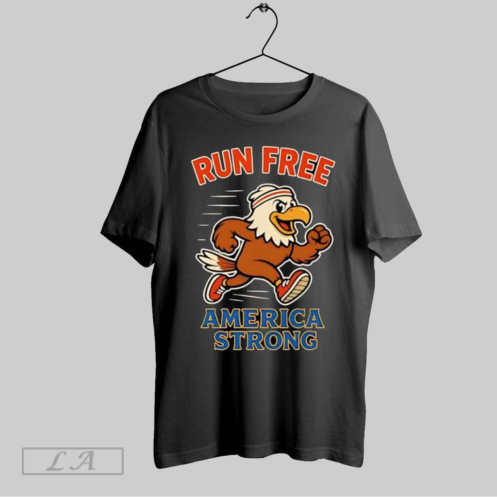Original Run Free America Strong Bald Eagle Running