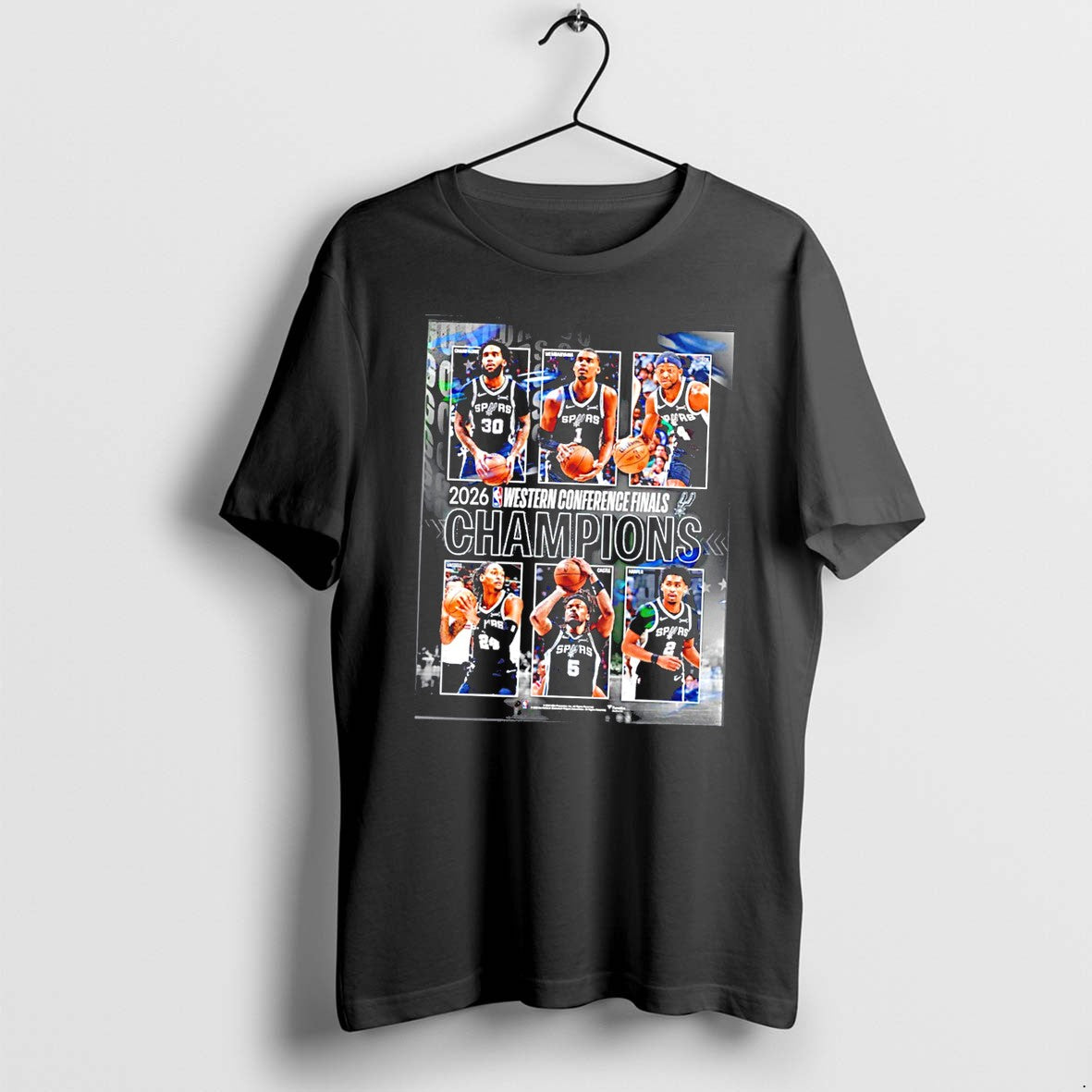 Original San Antonio Spurs 2026 Nba Western Conference Finals Champions Player Collage Tee Tshirts