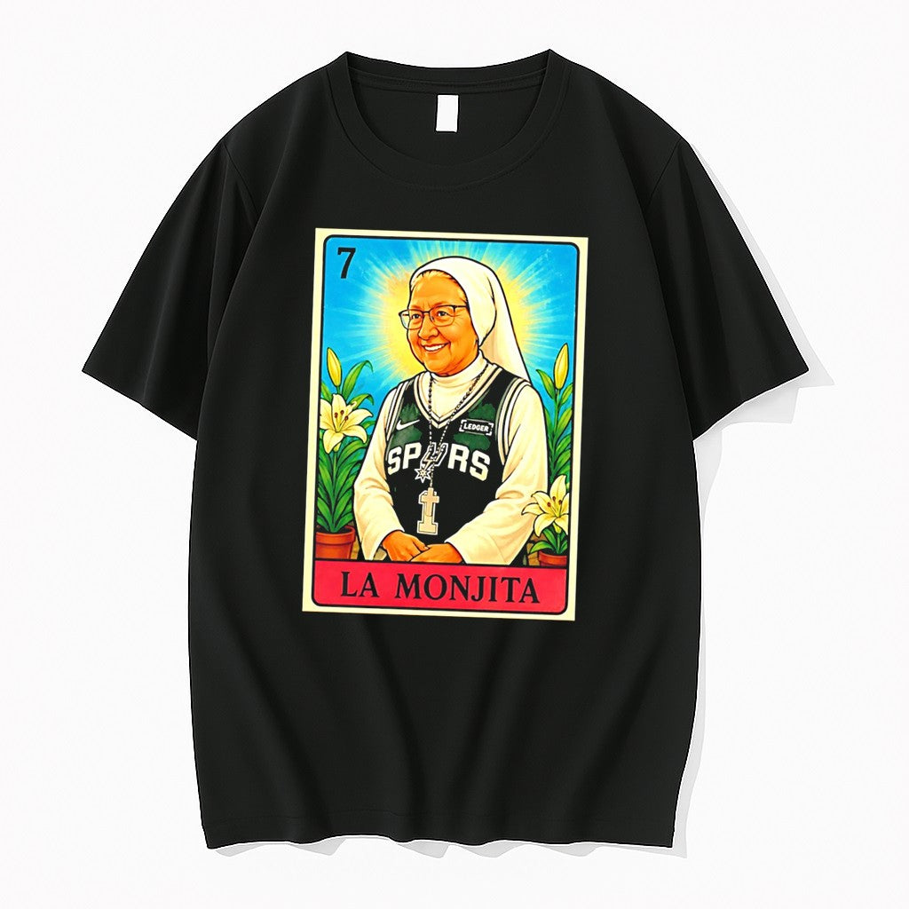Original San Antonio Spurs Monk La Monjita Cards Tee Tshirts Jpg