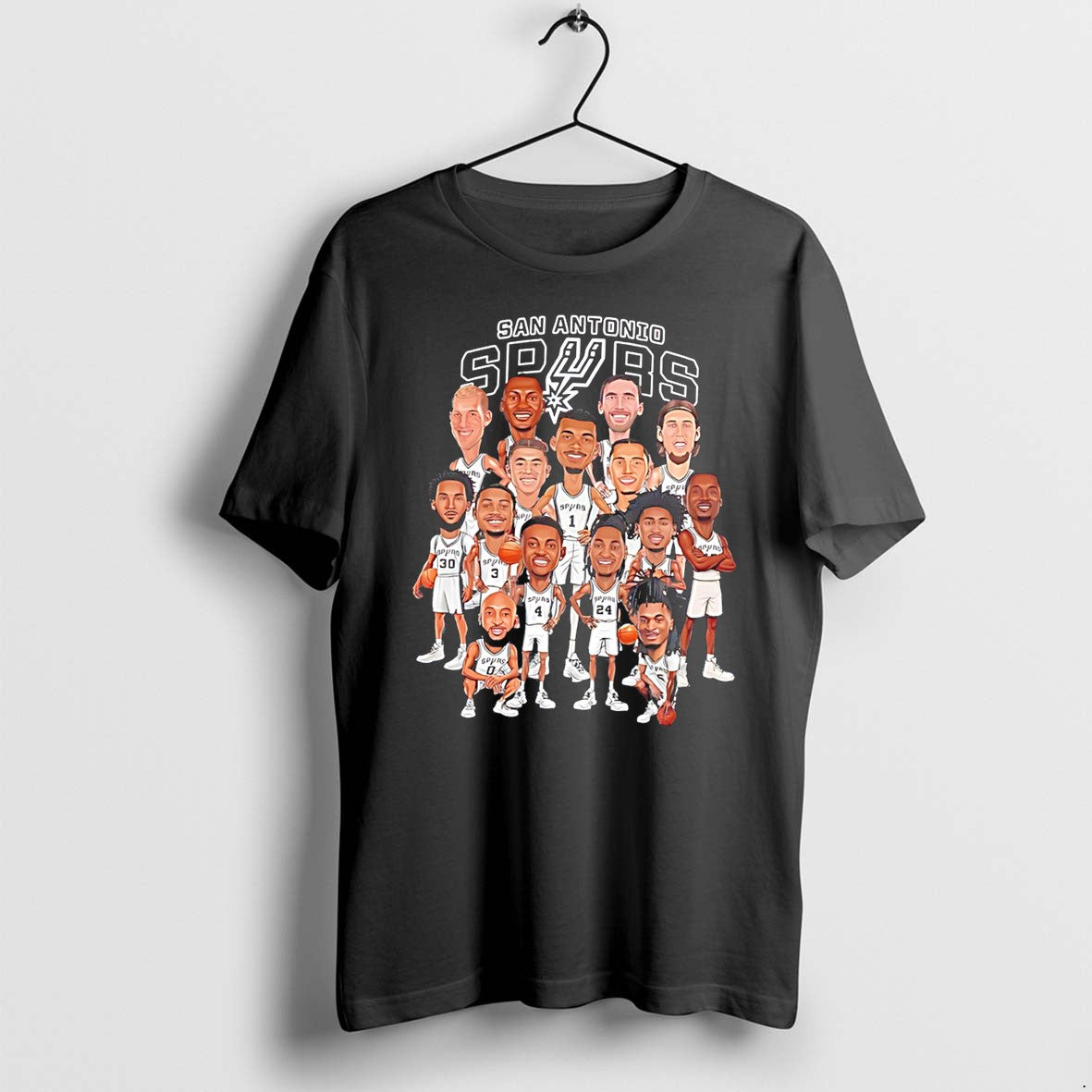 Original San Antonio Spurs Team Members Caricature Tee Tshirts Jpg