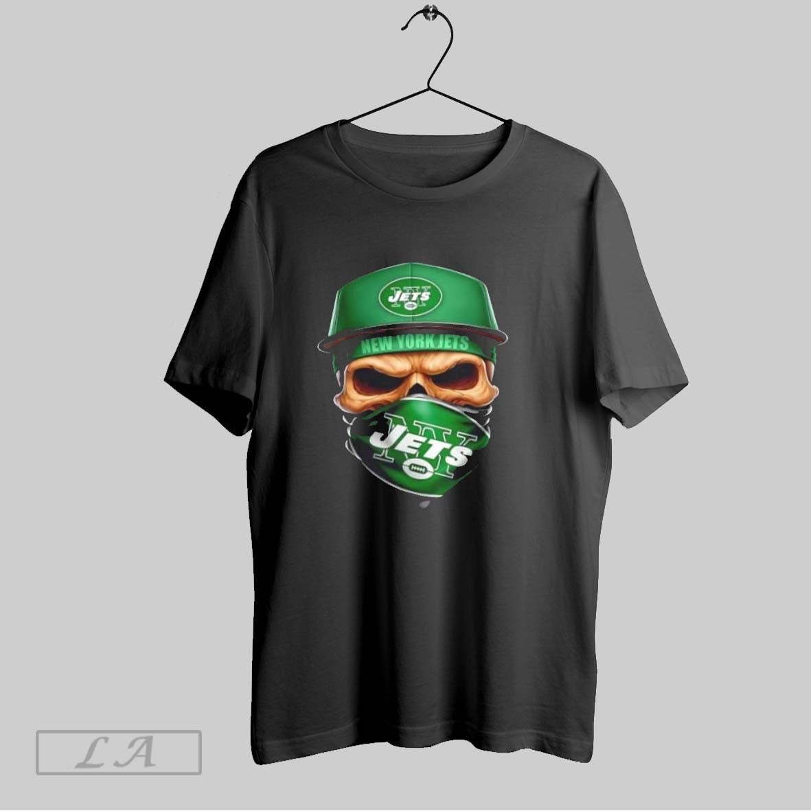 Original Skull Wearing A Face Scarf New York Jets Football