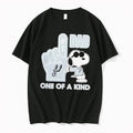 Original Snoopy Fan Apparel Snoopy Wearing Sunglasses With San Antonio Spurs Foam Finger Black Tshirts