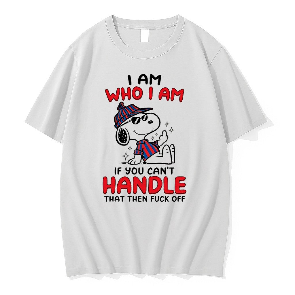 Original Snoopy I Am Who I Am Middle Finger Tshirts Jpg