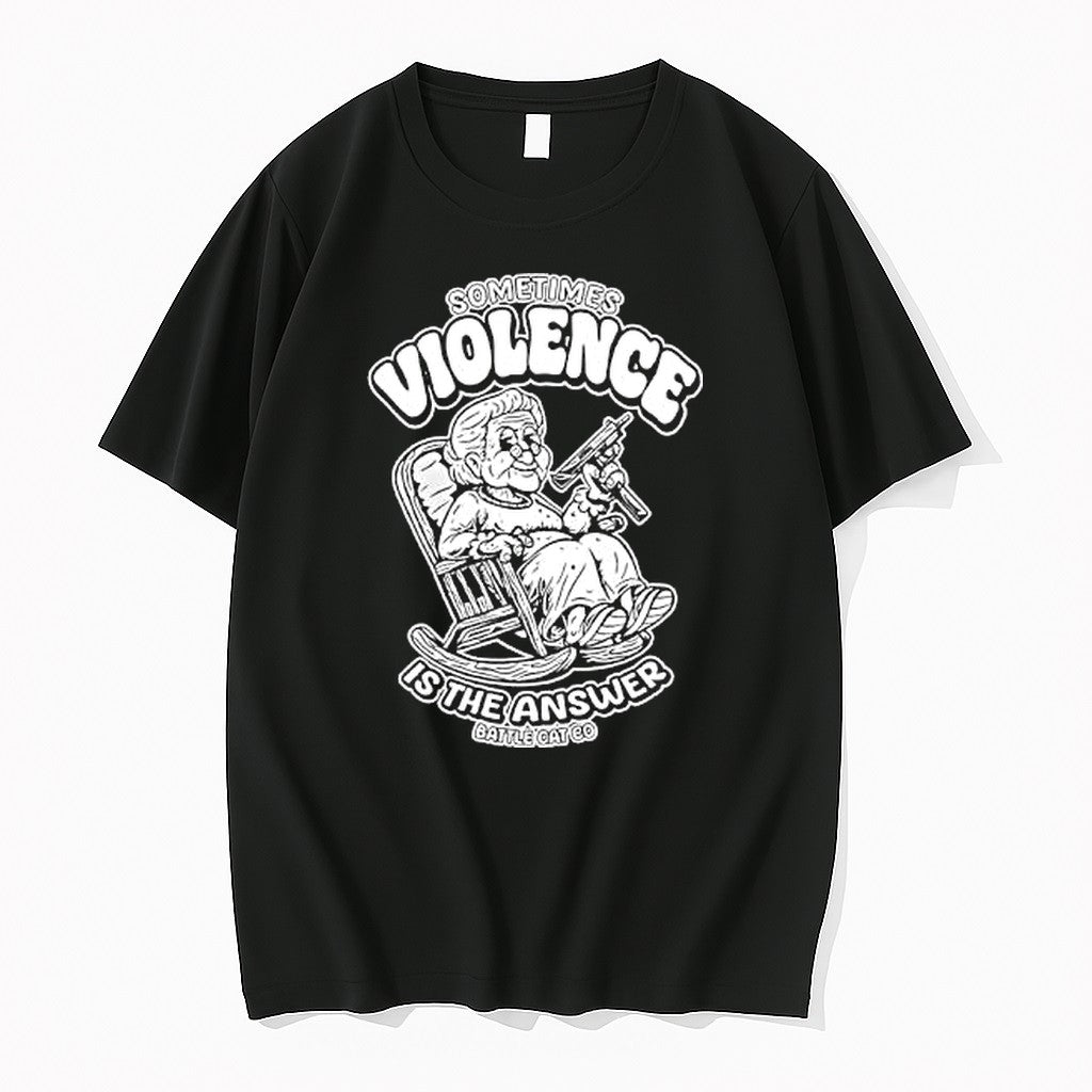 Original Sometimes Violence Is The Answer Funny Grandma With Gun Tshirts Jpg