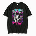 Original Spurs Till I Die Skeleton Hand Rock On Sign San Antonio Basketball Black Tshirts