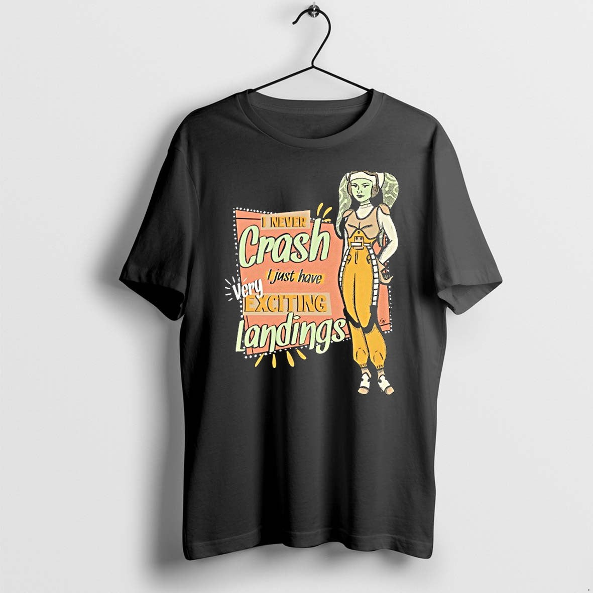 Original Star Wars I Never Crash Exciting Landings Retro Tshirts Jpg