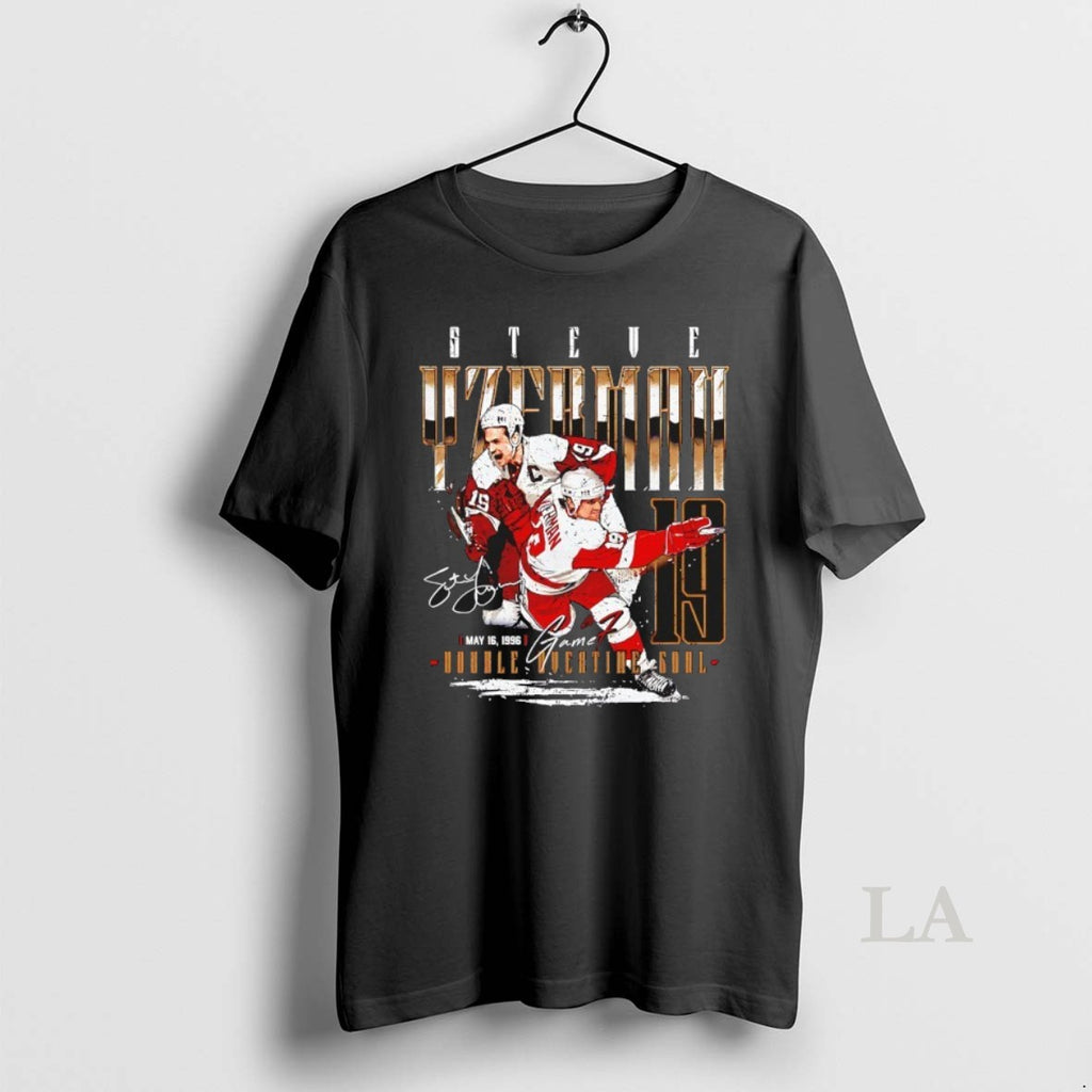 Original Steve Yzerman 19 Detroit Red Wings Hockey Game 7 1996 Signature T-Shirts, Hoodie, Sweatshirt | AU01DripNestTees.com