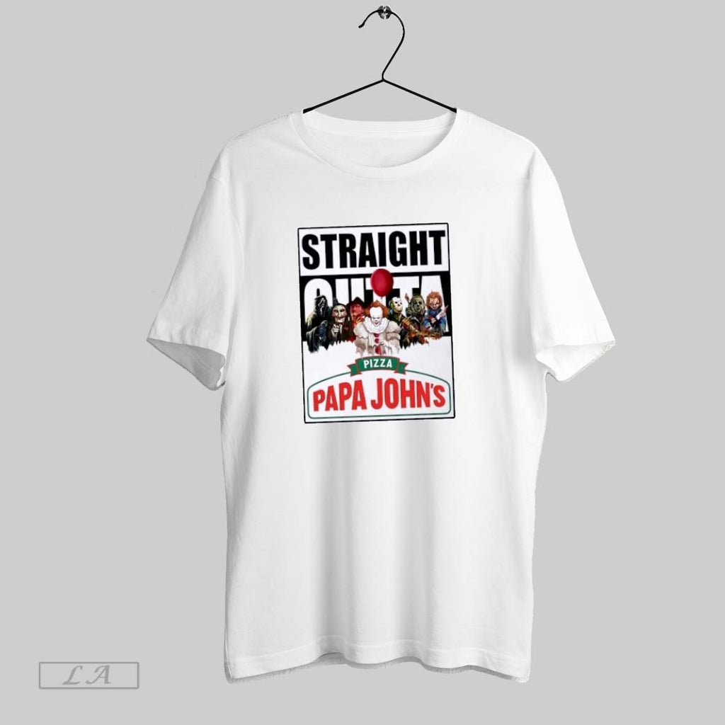 Original Straight Outta Papa Johns Pizza Horror Movies Halloween