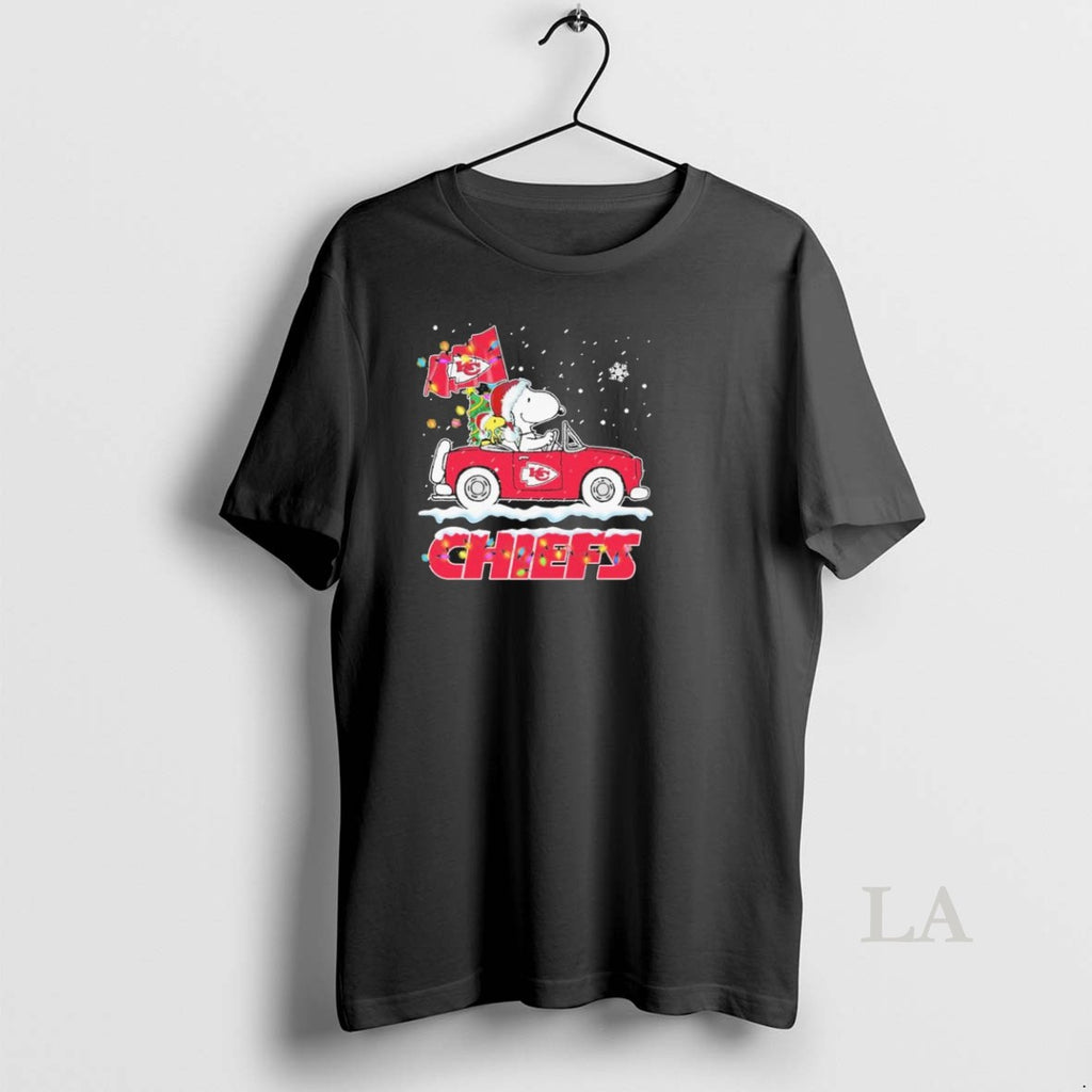 Original The Peanuts X Kansas City Chiefs Driving Car Christmas T-Shirts, Hoodie, Sweatshirt | AU01DripNestTees.com