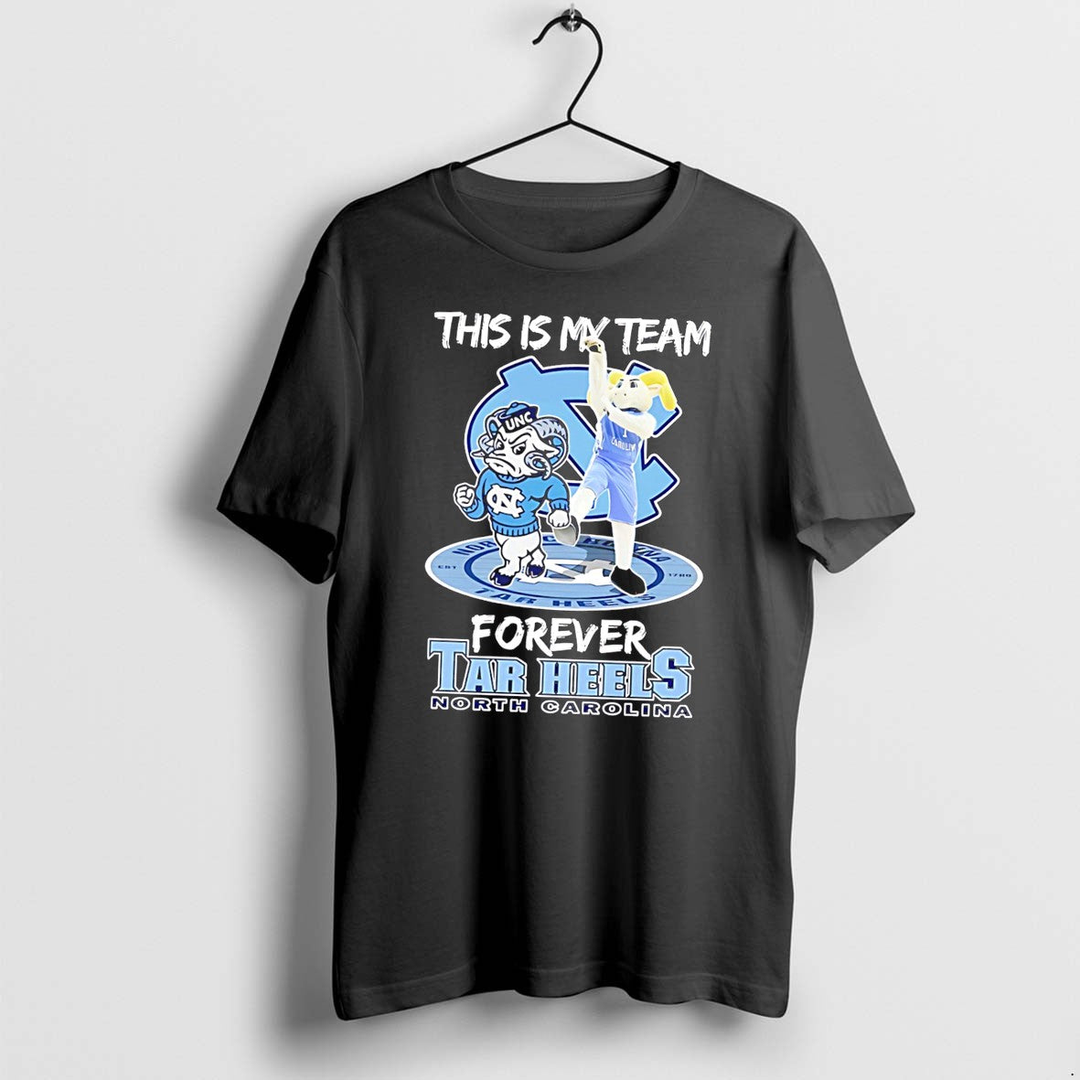 Original This Is My Team Forever Tar Heels North Carolina Mascot Tee Tshirts