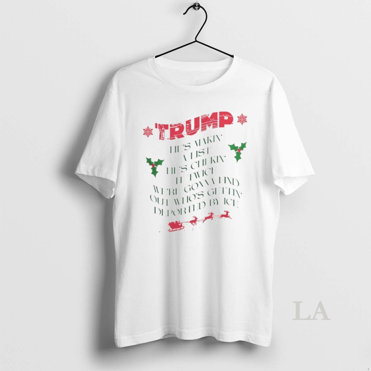 Original Trump Hes Makin A List Hes Chekin It Twice T-Shirts, Hoodie, Sweatshirt | AU01DripNestTees.com
