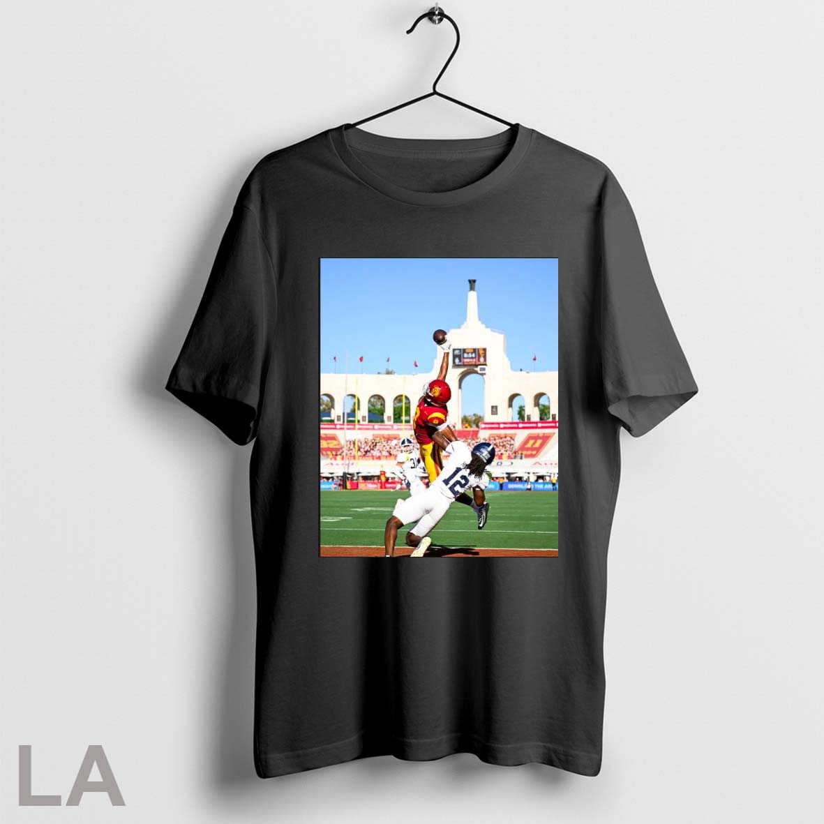 Original Usc Jakobi Lanes One Handed Touchdown Grab Lights Up The Coliseum T Shirt
