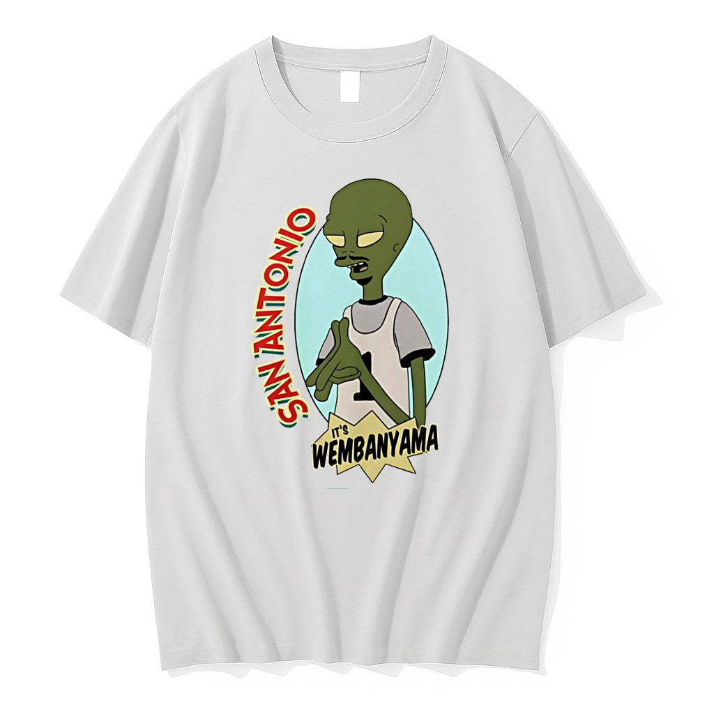 Original Victor Wembanyama X Alien Futurama San Antonio Spurs Basketball Its Wembanyama Cartoon Tshirts