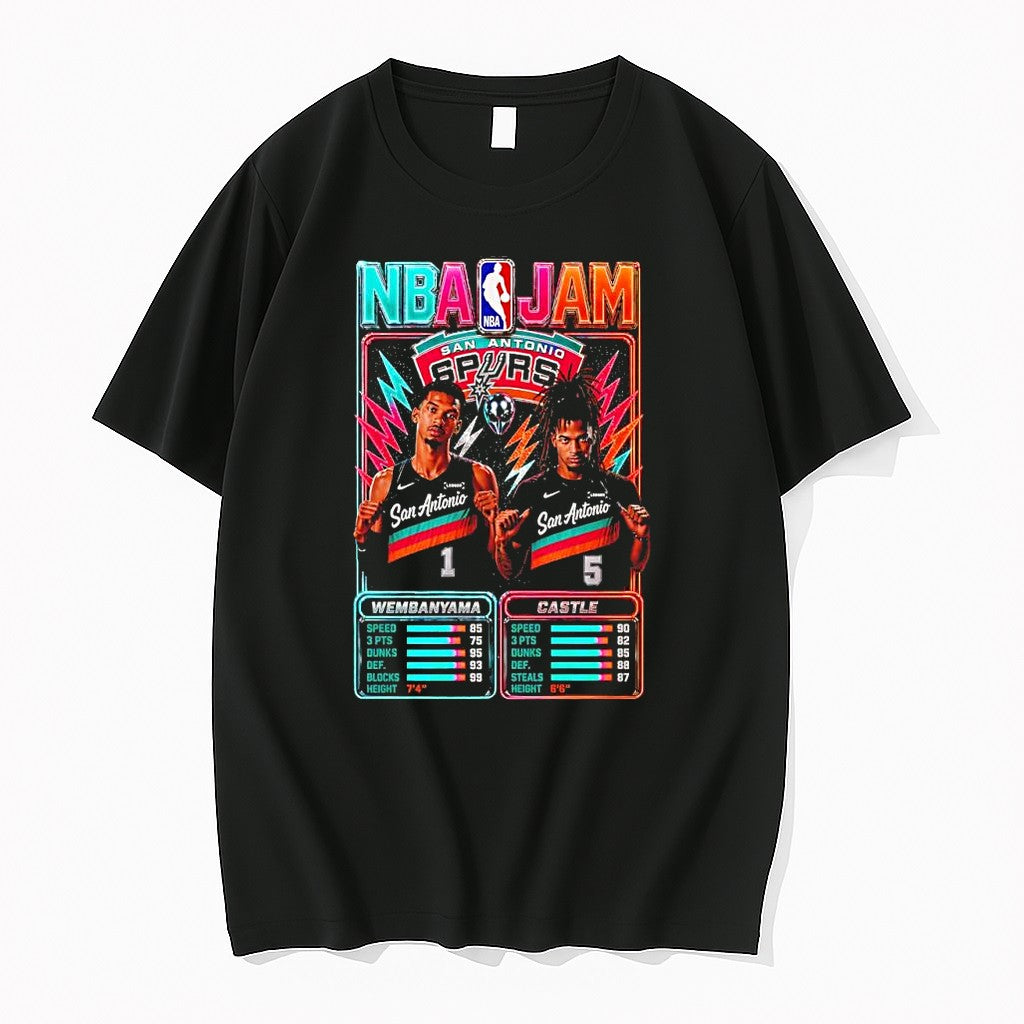 Original Wembanyama And Castle San Antonio Spurs Nba Jam Tshirts Jpg