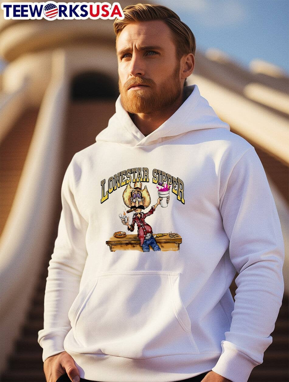Parlay Cowboy Smoking Cigar and Sipping Lean Lonestar Sipper T-Shirt