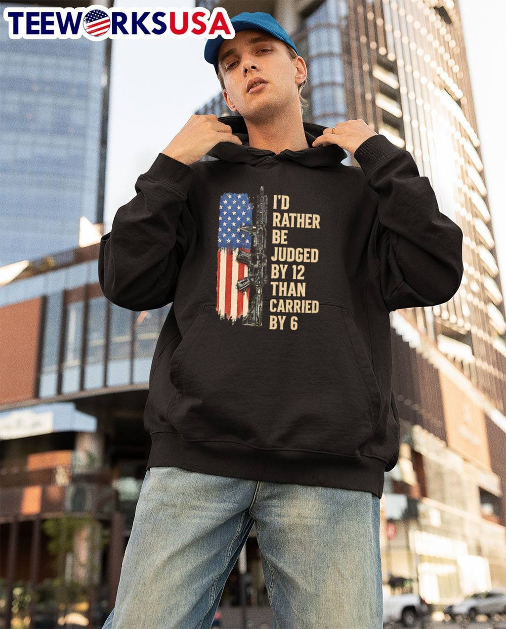 Patriotic Apparel Rifle I’d Rather Be Judged by 12 Than Carried by 6 T-Shirt