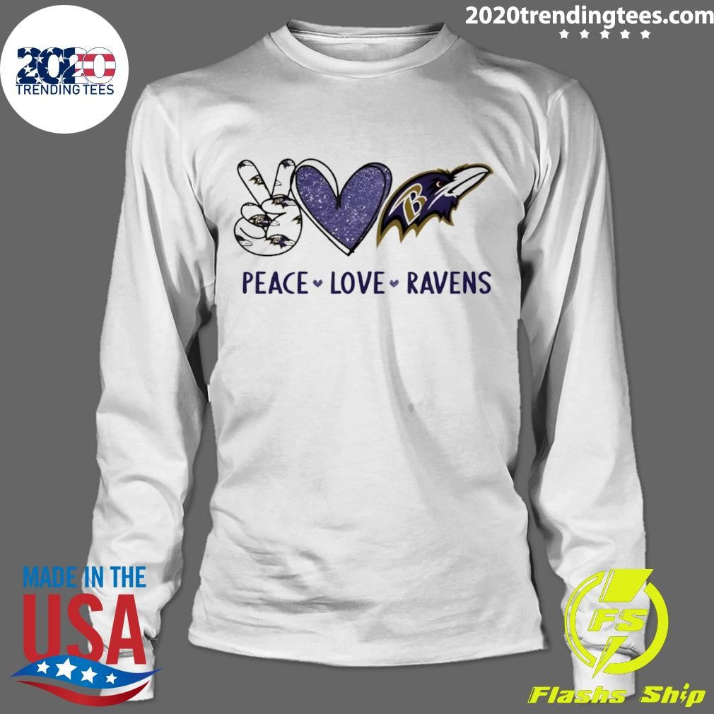 Peace Love Baltimore Ravens Football 2026 Shirt