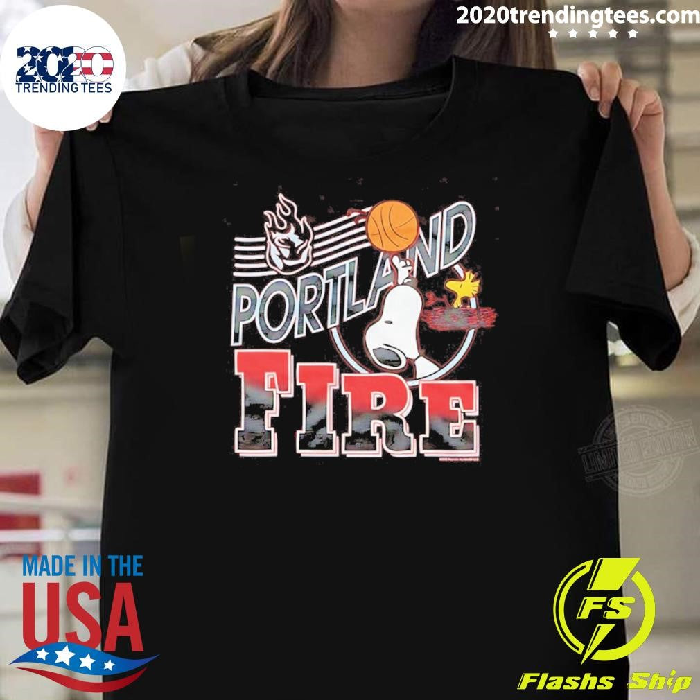 Peanuts Snoopy and Woodstock x Portland Fire Shirt