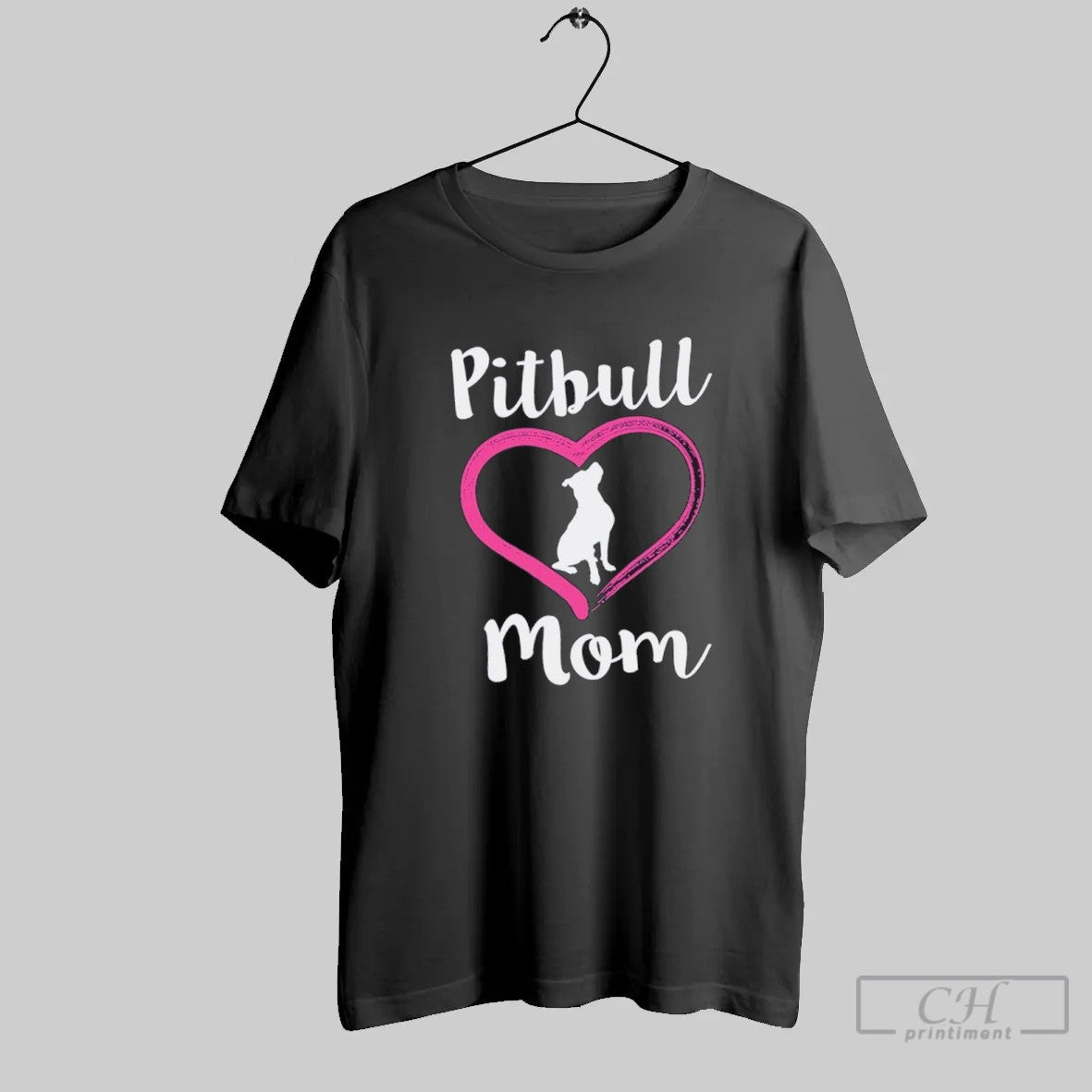 Pitbull Heart Dog Mom T Shirt