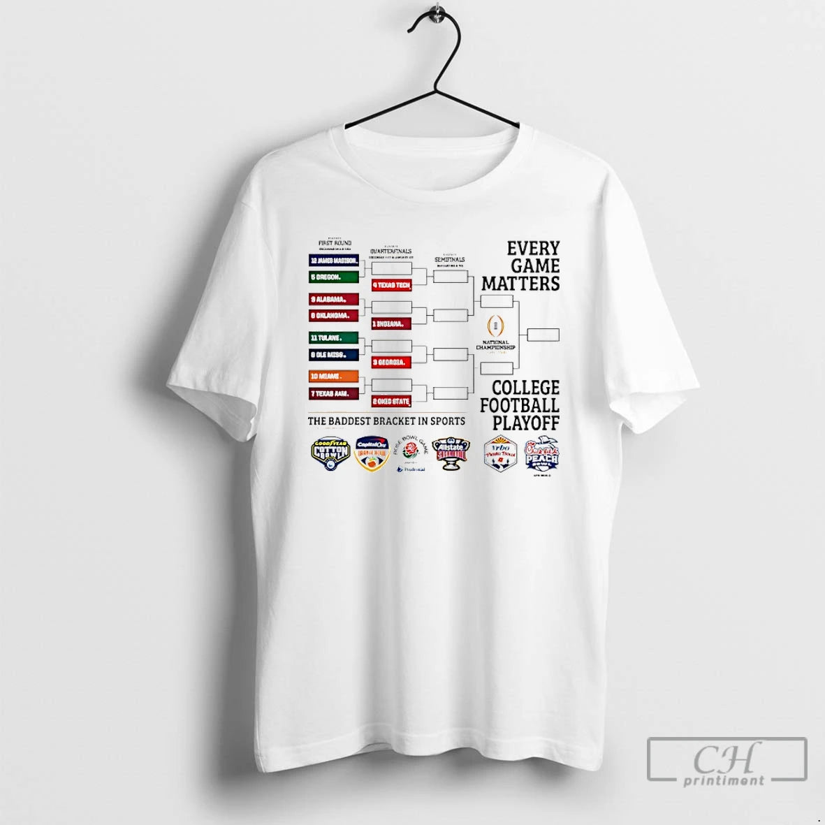 Premium 2025 Every Game Matters And College Football Playoff Brackets T-Shirts, Hoodie, Sweatshirt | AU01DripNestTees.com