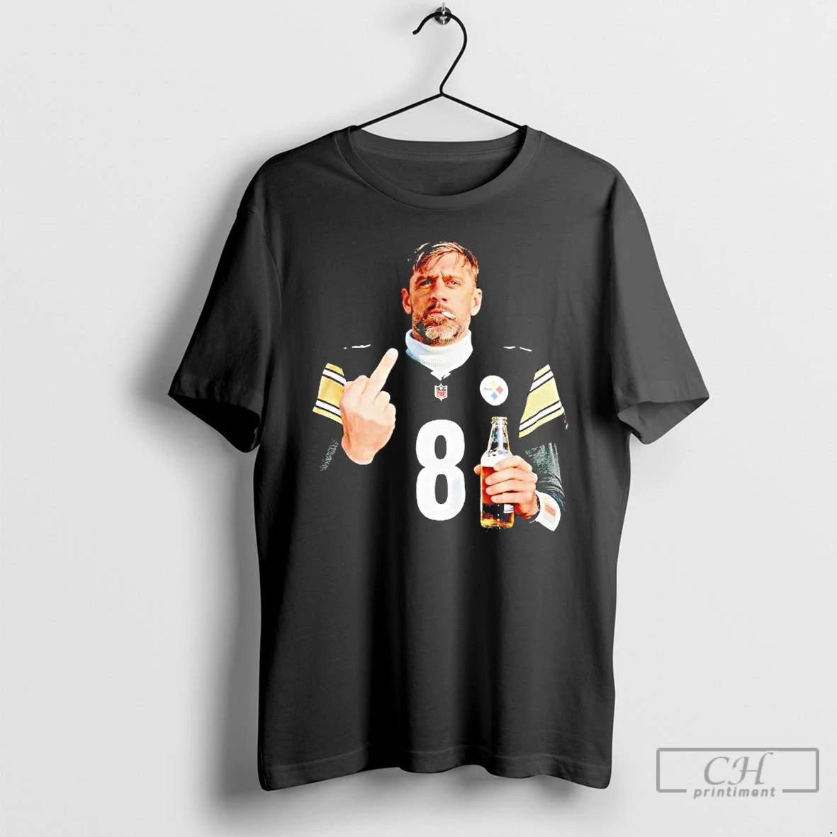 Premium Aaron Rodgers Middle Finger Smoking And Drinking Beer T-Shirts, Hoodie, Sweatshirt | AU01DripNestTees.com