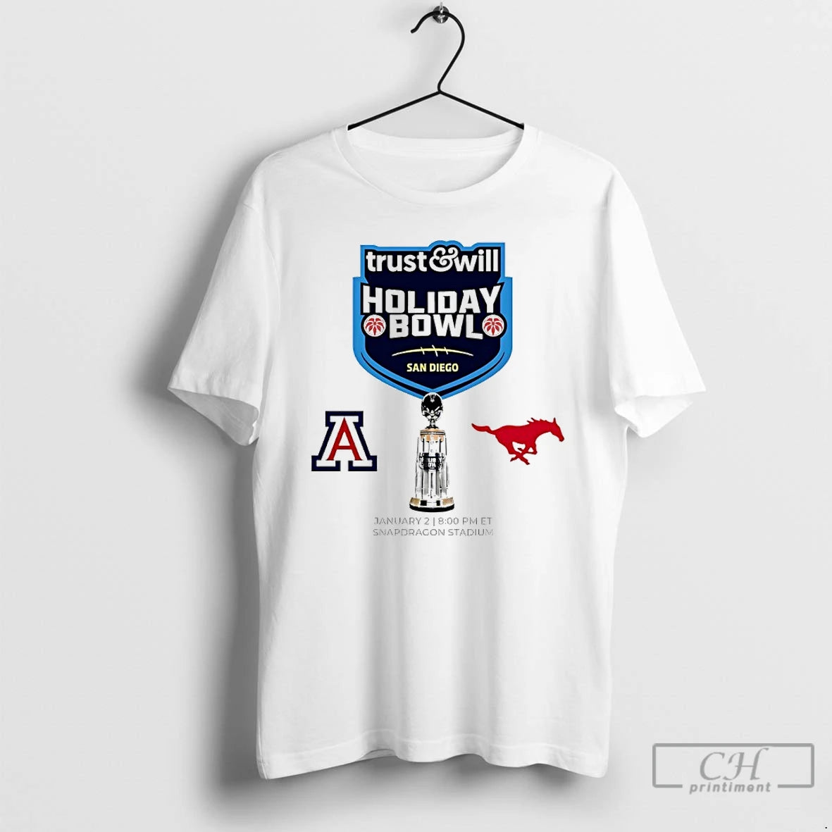 Premium Arizona Wildcats Vs Mustang Smu 2025 Trust Will Holiday Bowl T-Shirts, Hoodie, Sweatshirt | AU01DripNestTees.com