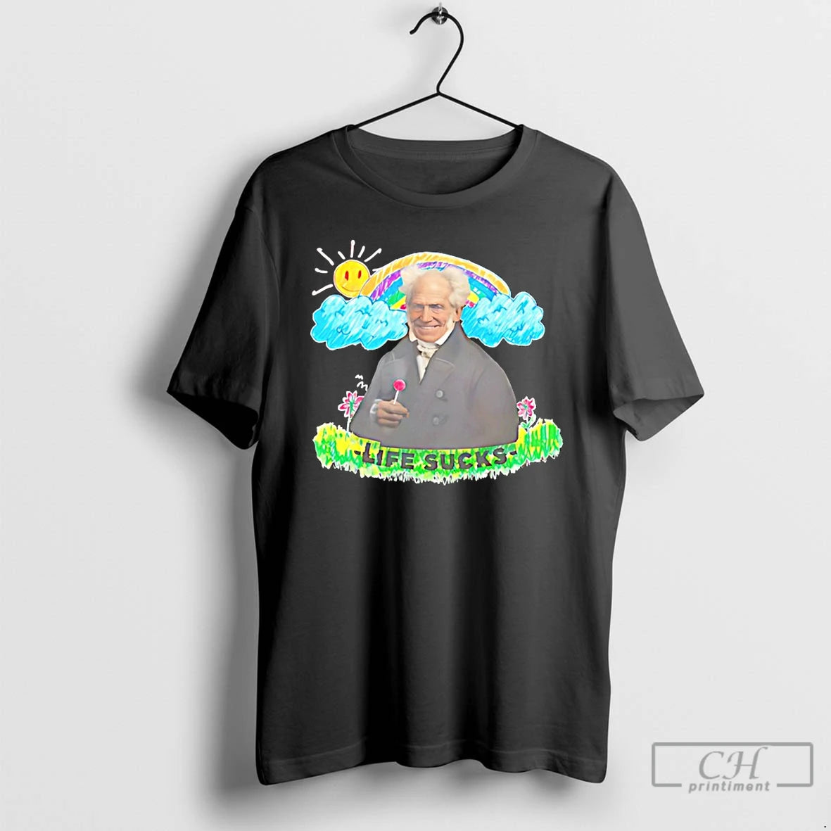 Premium Arthur Schopenhauer Life Sucks Art T-Shirts, Hoodie, Sweatshirt | AU01DripNestTees.com
