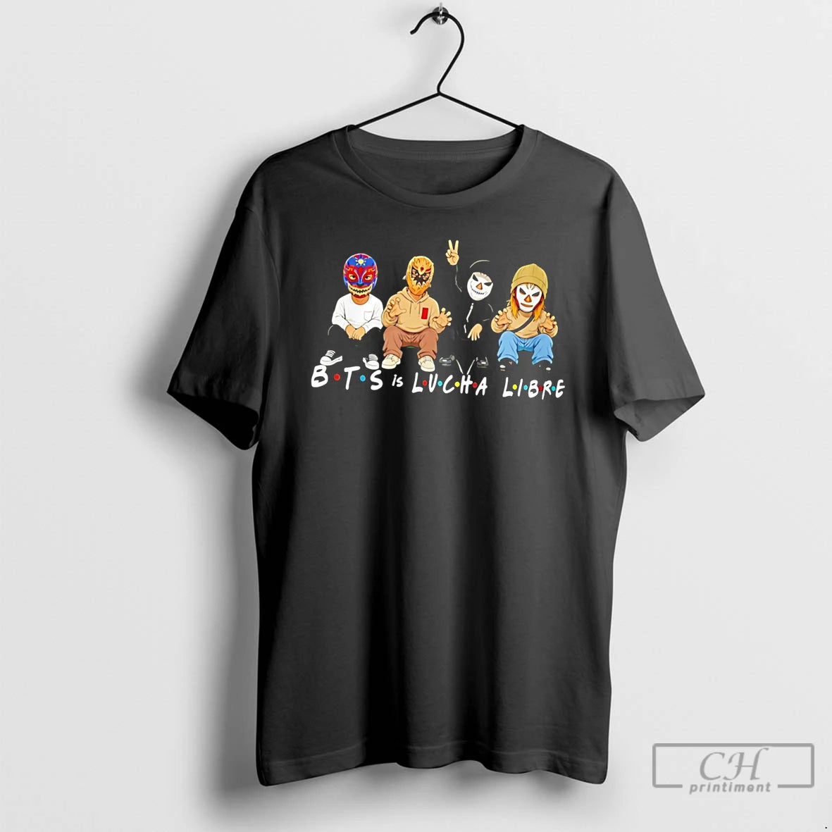 Premium Bts Is Lucha Libre Friends Style Masked Tee