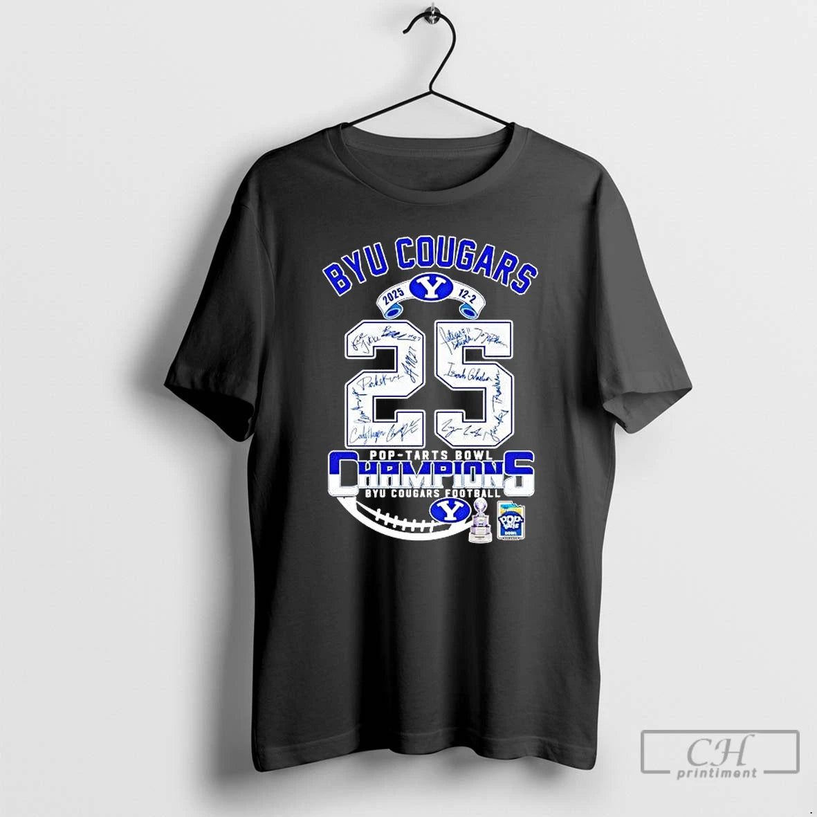 Premium Byu Cougars 2025 Pop Tarts Bowl Champions Trophy Signatures T-Shirts, Hoodie, Sweatshirt | AU01DripNestTees.com