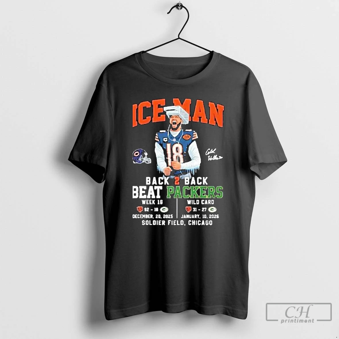 Premium Bears Caleb Iceman Back 2 Back Beat Packers T-Shirts, Hoodie, Sweatshirt | AU01DripNestTees.com